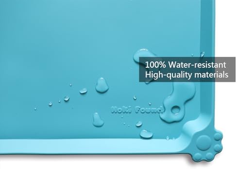 Hoki Found Large Silicone Pet Food Mats - Non Slip Bowl Placemats - Waterproof Dog Cat Food Mats For Floors - Glacier - Image 3