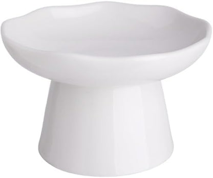 6" Elevated Cat Bowls,Ceramic cat Food Bowl, White, 1-Pack by KITCHENLESTARaddsmorebeautifulcolourstoyourlife
