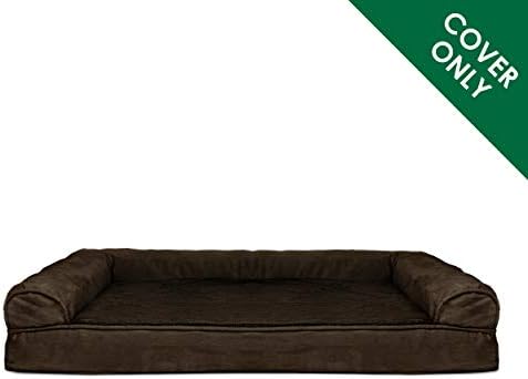 Furhaven Replacement Dog Bed Cover Plush & Suede Sofa-Style, Machine Washable - Espresso, Large - Image 2