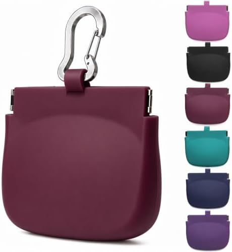 1 Cup Silicone Dog Treat Pouch, Dog Training Treat Bag, Burgundy by POUPUA