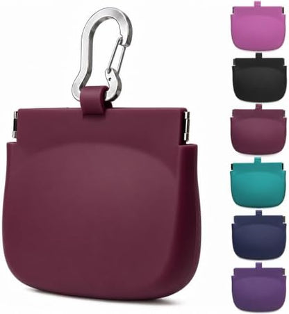 1 Cup Silicone Dog Treat Pouch, Dog Training Treat Bag, Burgundy by POUPUA