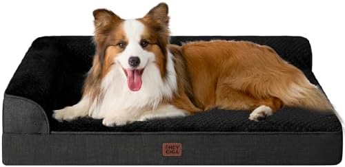EHEYCIGA XL Dog Bed Memory Foam for Crate, Extra Large Dog Bed Orthopedic with Washable Removable Cover, Waterproof Pet Sofa Couch XLarge Size Dogs, 41x27x6.5, Black by EHEYCIGA
