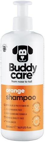 Orange Dog Shampoo by Buddycare | Deep Cleansing Shampoo for Dogs | Orange Scented | with Aloe Vera and Pro Vitamin B5 (16.9oz) by Unknown
