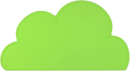 Love Dream Silicone Pet Feeding Food Mat with Raised Edge, Anti-Slip Waterproof Pet Bowl Mat Placemat for Dog and Cat (Lemon Green)