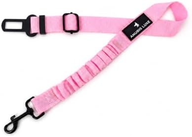 Dog Seat Belt Retractable Dog Leash Adjustable Dog Seatbelt for Vehicle Pet Safety Elastic Nylon Bungee Buffer Strap Elite Heavy Duty Durable Car Harness Tether for Dogs (Pink) - Image 2