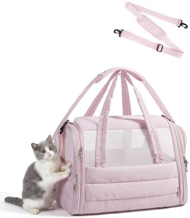 BAGSMART Cat Carrier Soft-Sided Puffy Quilted Collapsible Pet Travel Bag by BAGSMART