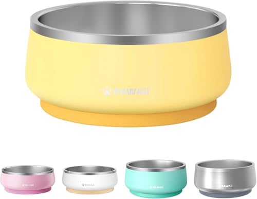 Pawaii Dog Bowl,34 oz Stainless Steel Food and Water Bowl,ID Tag,1 Pack by Pawaii