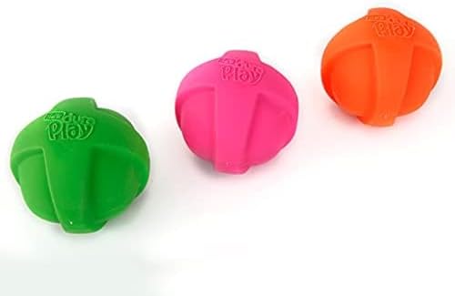 Hartz DuraPlay Ball Squeaky Latex Dog Toy, Neon Green, Neon Pink & Neon Orange, Large 3 Count Pack by Hartz
