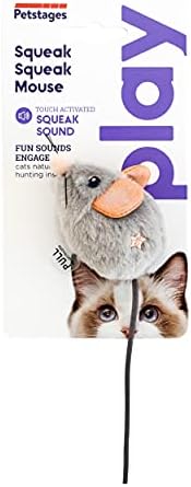 Catstages Squeak Squeak Mouse Cat Toy with Touch-Activated Sound & Catnip,Gray,(Pack of 2) - Image 2