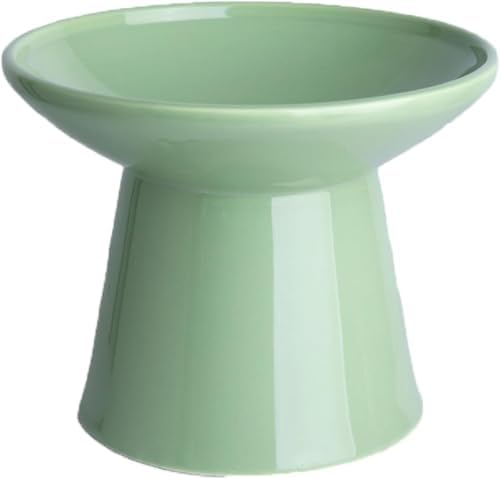 Ceramic Elevated Cat Food Bowls,6.2" Wide,1-Pack,Green by KITCHENLESTARaddsmorebeautifulcolourstoyourlife