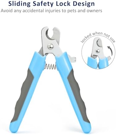 WePet Pet Nail Clippers U07.3, Professional Claw Trimmer, Scissor for Cats, Dogs, Puppies, Kittens, Hamsters, Rabbits and Small Animals, Sharp, Safe, M, Grey/Blue - Image 4