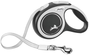 FLEXI® Comfort Tape Retractable Dog Leash, Small, 16 ft - Grey/Black by Flexi