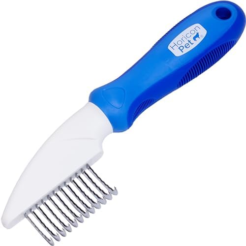 12 Blade Dog Dematting Comb - Removes Knots, Matted Fur, & Tangles Gently For Dogs, Cats & Small Animals by HoriconPet