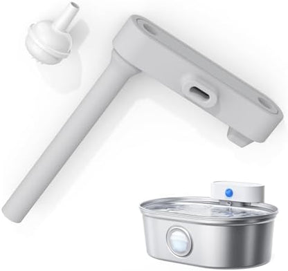 uahpet Stainless Steel Cat Water Fountain Pro (with Water Level Window Version) Water Inlet and Outlet Silicone Accessories and Gravity Suction Head Set by uahpet