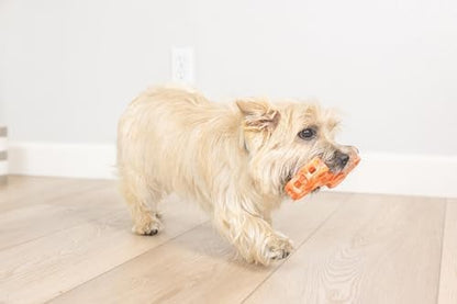 Chuckit! Holee Roller Dog Treat Puzzle Bone, Small, Orange – Interactive Treat & Chew Puzzle Toy for Dogs Up to 20 lb – Durable Rubber Bone‑Shaped Fetch Toy for Mental Stimulation – Pack of 1 - Image 3