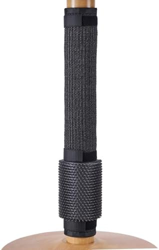 Cat Scratching Post Mat and Self Groomer 2 in 1 that Wraps Around Table Leg, Self Adhesive Grooming Sisal Sturdy Scratch Post for Indoor Cats Adults (Black) - Image 2