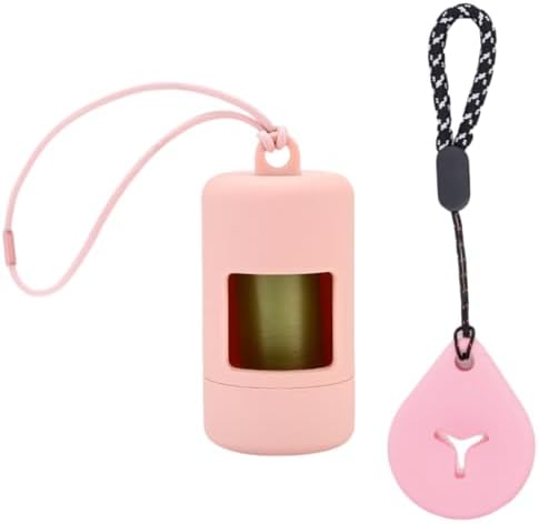 QMEAKMONY Dog Poop Bag Holder for Leashes Compact and Lightweight Poop Bag Dispenser Dog Waste Holder Easy Replacement and Cleaning (Pink) by QMEAKMONY