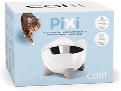 Catit PIXI Elevated Feeding Dish, White - Image 5