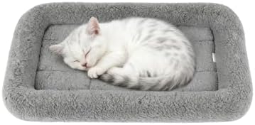 LESYPET Cat Bed for Indoor Cats, Cat Bed Curl Sleep Cushion with Raised Pillow Around, Washable Pet Mat for Cat/Rabbit/Hamsters, 15"×10" by LESYPET