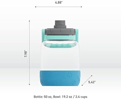 Asobu Buddy Bottle a Stainless Steel Insulated Water Bottle for with Removable Dog Water Bowl and Dog Food and Treat Storage Bowl (Blue, 50 Ounce) - Image 6