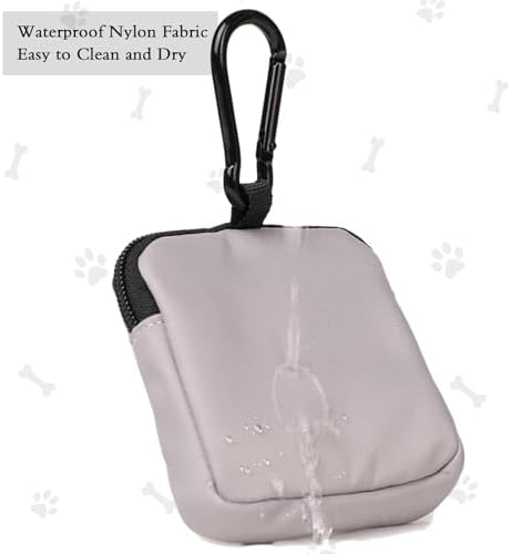 2 PCS Waterproof Small Dog Treat Bag for Leash, Hands Free Dog Walking Bag with Carabiner, Dog Poop Bag Holder for Pet Puppy Travel or Outdoor Use, Zipper Closure to Avoid Spilling - Image 6