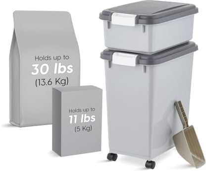 IRIS USA Dog Food Storage Container, Up to 30+11 lbs, Gray/Dark Gray - Image 4