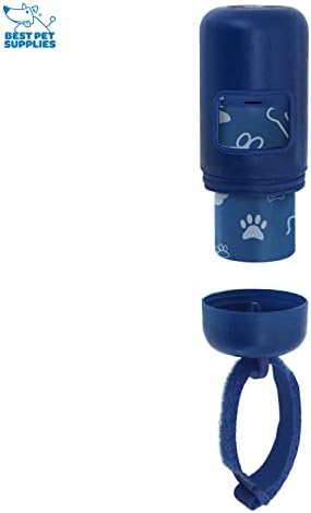 Best Pet Supplies Dog Poop Bag Holder Leash Attachment with Reusable Dispenser for Travel, Walking, Park, and Outdoor Use, Durable with Clip-On - Royal Blue, Pack of 2, Plastic Dispenser w/30 Bags - Image 2