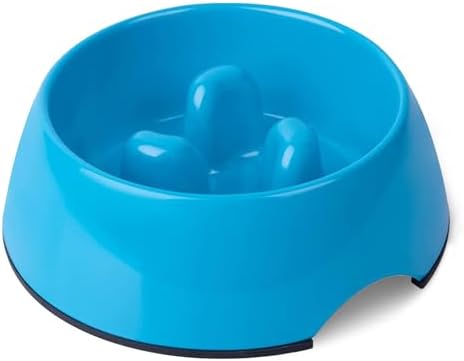 SUPERDESIGN Slow Feeder Dog Bowl Cat Bowl 1/2 Cup Slow Feeding Dog Bowl for Small Medium Breed Anti Gulping Healthy Eating Interactive Bloat Stop Alternative Non Slip Puzzle Dog Food Bowl, Blue by SUPERDESIGN