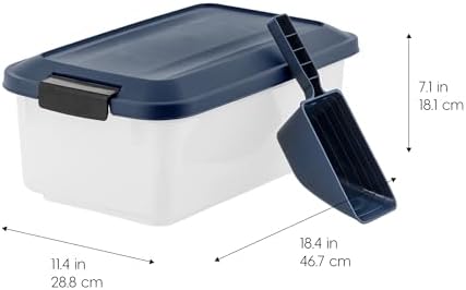 IRIS USA Dog Food Storage Container, 2-Pack, Up to 14 lbs, Navy - Image 2