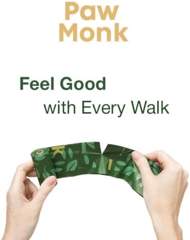 Paw Monk Leak Resistant Dog Poop Bags Rolls -120 Bags, Heavy Duty 20 Micron, Easy-Tear perforations, Easy-Open & Easy-Tie doggy poop bags Unscented - Image 5