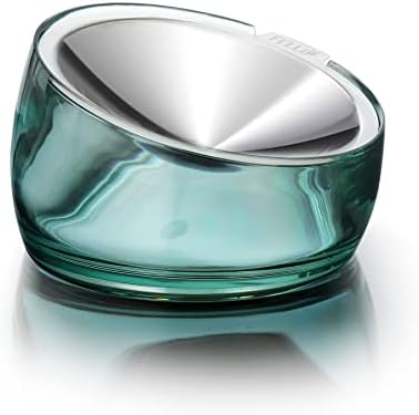 Felli Oblik Elevated Cat Bowl Removable Stainless Steel Wide Dish for Dry Wet Food Feeding & Dishwasher Clean, Slanted Whisker Fatigue Friendly Metal Plate (Classic, 0.5 Cups Shallow Dish) by Felli