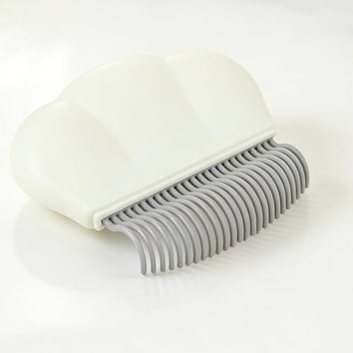 2-in-1 Pet Hair Removal Massaging Shell Comb, Soft Deshedding Brush for Cats & Dogs, Gentle Grooming Tool for Mats & Tangles (White) by YTaraHub
