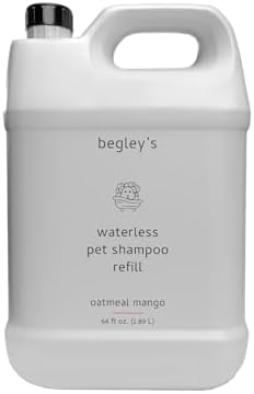 Begley's No Rinse Waterless Pet Shampoo, Bathless Cleaning, Deodorizing, and Odor Removal for a Shiny, Fresh Smelling Coat - Effective for Dogs, Puppies, and Cats - Refill, Fresh Oatmeal Mango by Begleys
