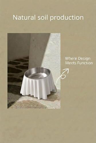 Elevated Cat Food Bowl, Raised Cat Bowls by 304 Stainless Steel,Stylish 3D-Printed Cat Feeding Bowl,12oz Cat Dishes for Cats & Puppies - Image 5