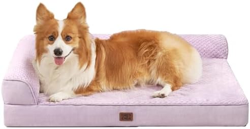 EHEYCIGA Orthopedic Dog Bed, Medium Memory Foam Dog Bed, Lilac by EHEYCIGA