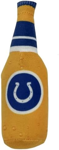 Pets First Best Plush CAT Toy - NFL Indianapolis Colts Complete Set of 3 Piece Cat Toys Filled with Fresh Catnip. Includes: 1 Helmet Cat Toy, 1 Football Cat Toy with Feathers & 1 Beer Bottle - Image 4