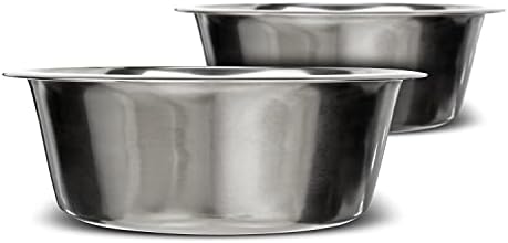 Neater Pet Brands 16 Cup (128 oz.) Stainless Steel Dog Bowls, Set of 2 Metal Bowls for Large Breed, Large Dog Water Bowl or Food Bowl for Indoors or Outdoors, Dishwasher Safe Dish for Extra Big Dogs by NeaterPetBrands