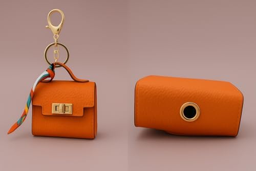 Barkin Designer Dog Poop Bag Holder for Leash, Waste Bag Dispenser, Orange - Image 6
