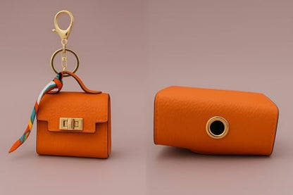 Barkin Designer Dog Poop Bag Holder for Leash, Waste Bag Dispenser, Orange - Image 6