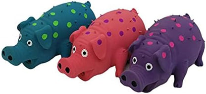 3 Pack Latex Pig Dog Toys that Oinks Dog Squeaky Toy for Small Medium Large Dogs (Red, Blue, Purple) - Image 5