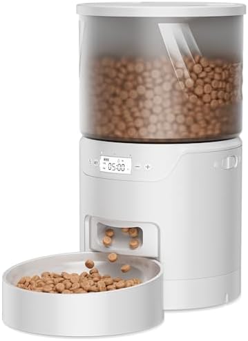 IMIPAW PET Automatic Cat Feeder: 3L Auto Food Dispenser with Timed Feeding| 6 Meal Programmable& 1-20 Portion Precise Control- Easy to Clean & Setup for Cat Indoor| Desiccant Bag Keep Food Fresh by IMIPAWPET
