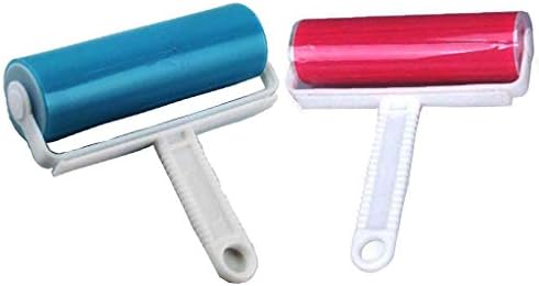 Resuable Washable Lint Roller Sticky for Pet Hair Cat Dog Remover Tool Pet Shedding Brush Cleans your Clothing Sofa (Pink, Blue)2 Pack by QKAIFRYSUG