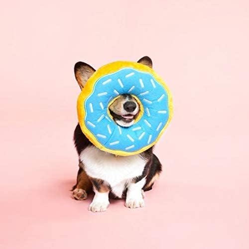 ZippyPaws Donutz - Stuffed Dog Toys to Keep Them Busy, For Medium and Large Dogs, Squeaky Pet Toy for Boredom, Chew Toy with Stuffing, Soft Plush Puppy Products, Funny Food Toy - Jumbo Blueberry Donut