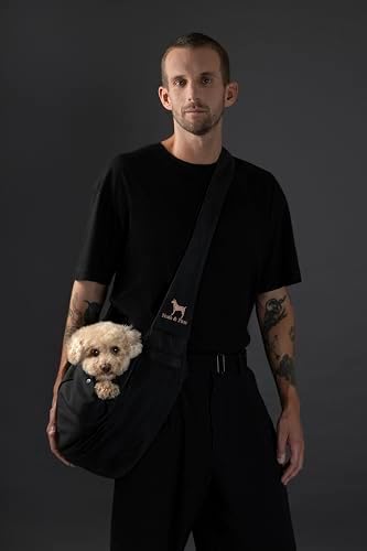 Noah & Paw Dog Sling Carrier for Small Dogs 5-18lb, Dog Sling for Small Dogs and Cats, Dog Carrier with Adjustable Padded Strap, Premium Twill, Lined with Fur, Double Safety Feature, Machine Washable - Image 2