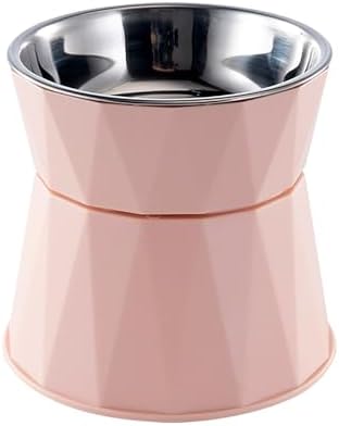 Elevated Cat Bowls for Food and Water, Raised Cat Food Bowls Beneficial for Digestion, Resonable Height, Whisker-Relief, Easy to Clean, 13oz(Pink) by NAHANGPET