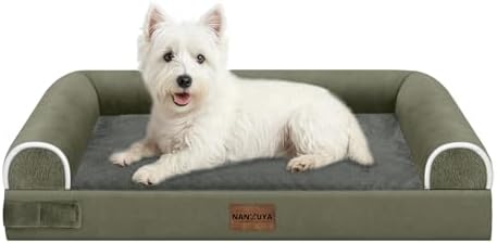 NANUYA Orthopedic Dog Bed for Medium Dogs, 28 x 19 Inch, Dark Green by Nanuya