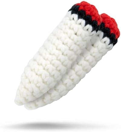 LIT LABS Catnip Doobies Toy Kittie J's Pre-Rolled Cone Form 3 inches Long - Handmade Crocheted - Entertain Your Cat with Hilarious Cartoon J's: Perfect Cat Gift, Comes in a 2-Pack by LIT+LABS