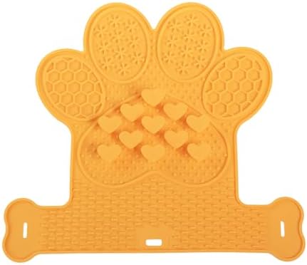 Dog Lick Mat with Suction Cups, Slow Feeder & Enrichment Mat for Dogs & Cats, Silicone Feeding Mat for Wet & Dry Food, Anxiety Relief, Mess-Free Foldable Pocket Design, Orange by Unknown