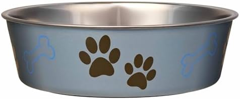 Loving Pets Bella Dog Bowls- Stainless Steel Dog & Cat Bowls - Spill Proof Dog Food Bowl, Cat Bowl, Puppy Essentials & Pet Supplies Great for Home & Travel (X-Large 65-100lbs, Blueberry) by Loving+Pets
