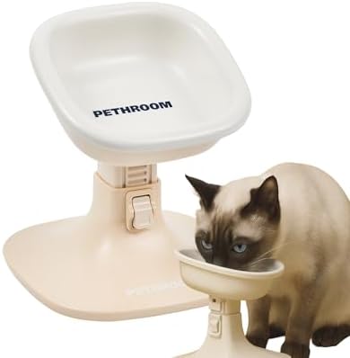 PETHROOM Well Fit Elevated Dog Bowl Stand, Beige by PETHROOM